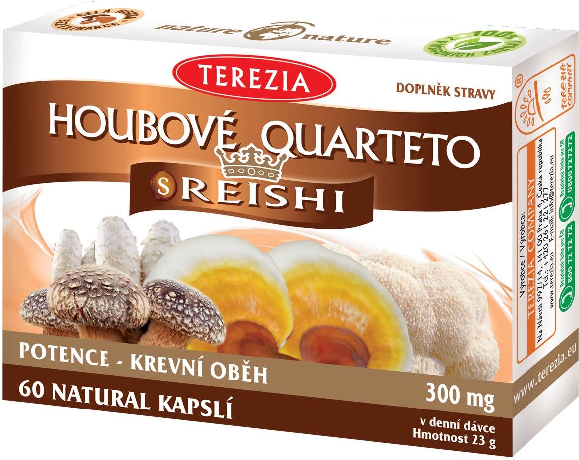 Hubové Quarteto s reishi 60 kapsúl Doplnok stravy