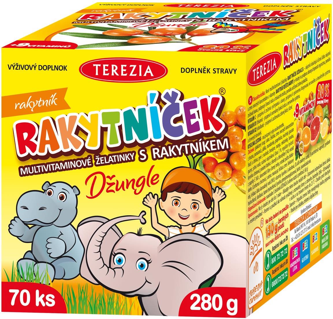 RAKYTNÍČEK želatinky DŽUNGĽA 70 ks Multivitamín