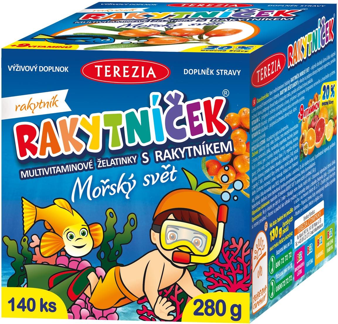 RAKYTNÍČEK želatinky Mořský Svět 140 ks Multivitamín