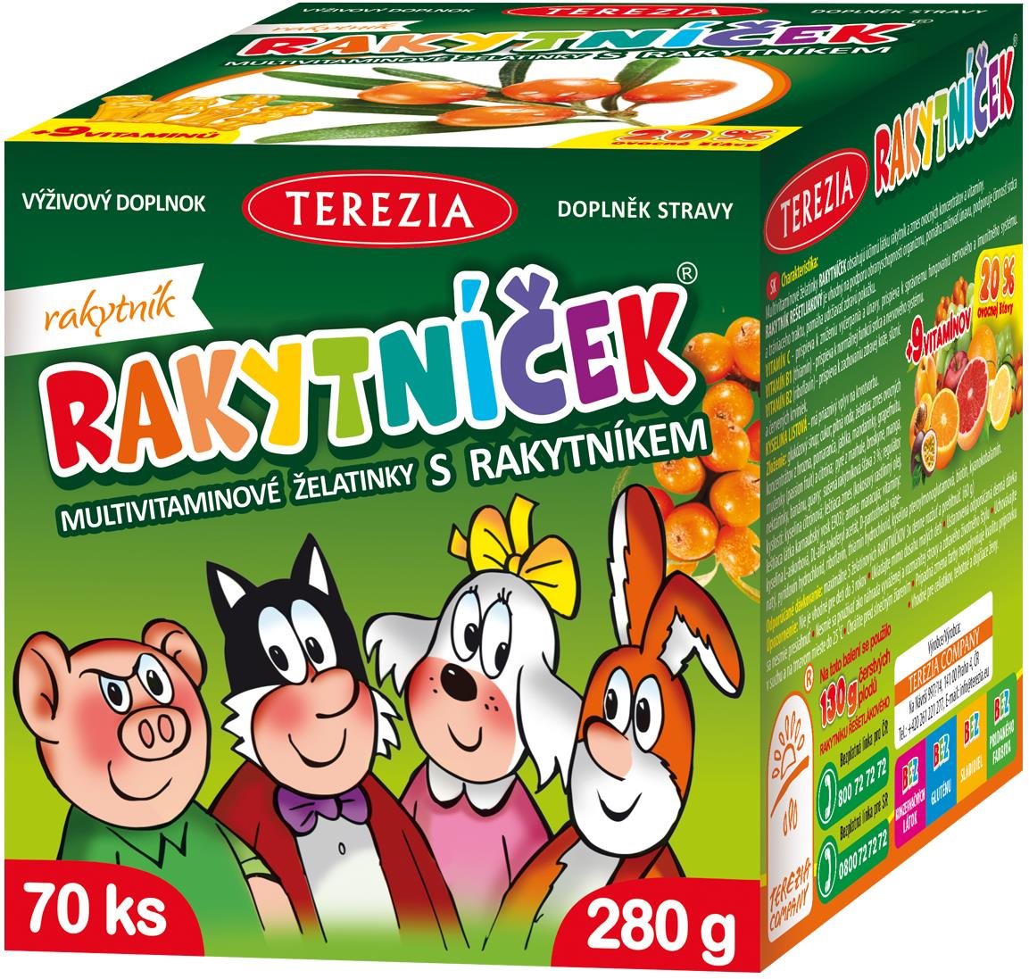 RAKYTNÍČEK želatinky ORIGINÁL 70 ks Multivitamín