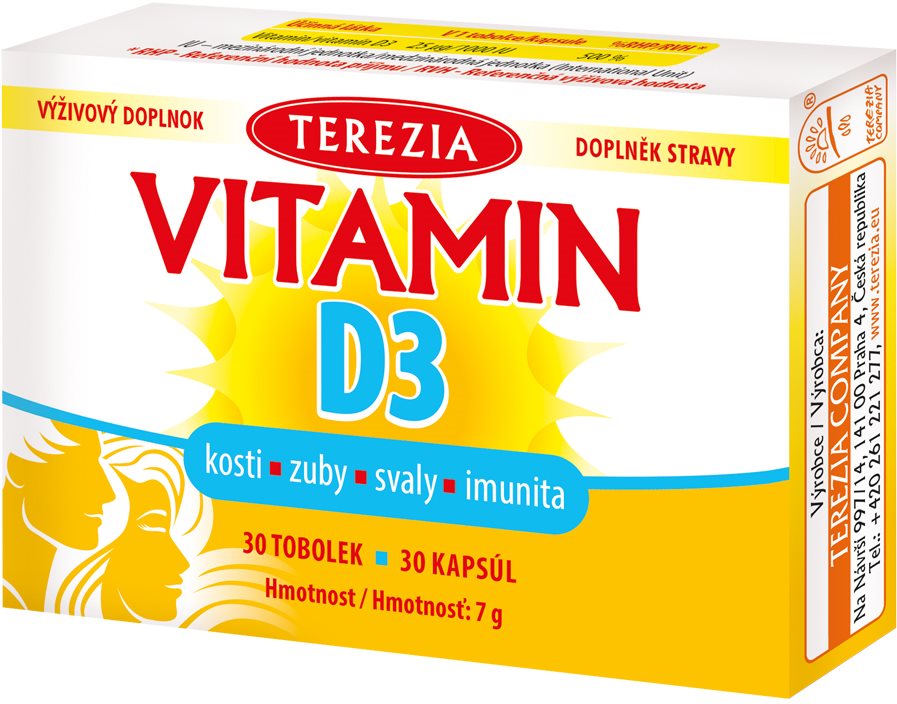 TEREZIA Vitamin D3 1000 IU 30 tobolek Doplněk stravy