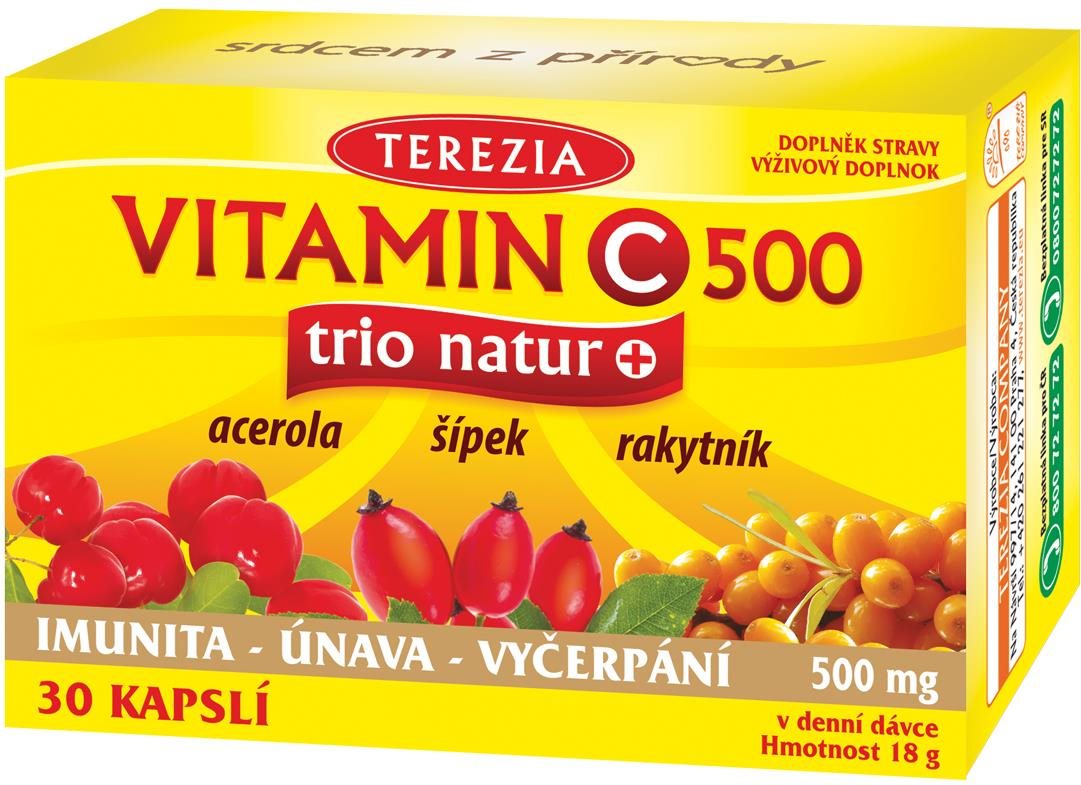 TEREZIA Vitamín C 500 mg TRIO NATUR+ cps.30 Vitamín C