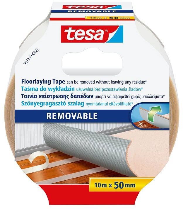 tesa - Obojstranná kobercová, odstraňovacia, s výstuhou, biela, 10...
