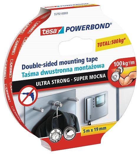 TESA Powerbond Ultra Strong, obojstranná montážna páska, biela, 5...