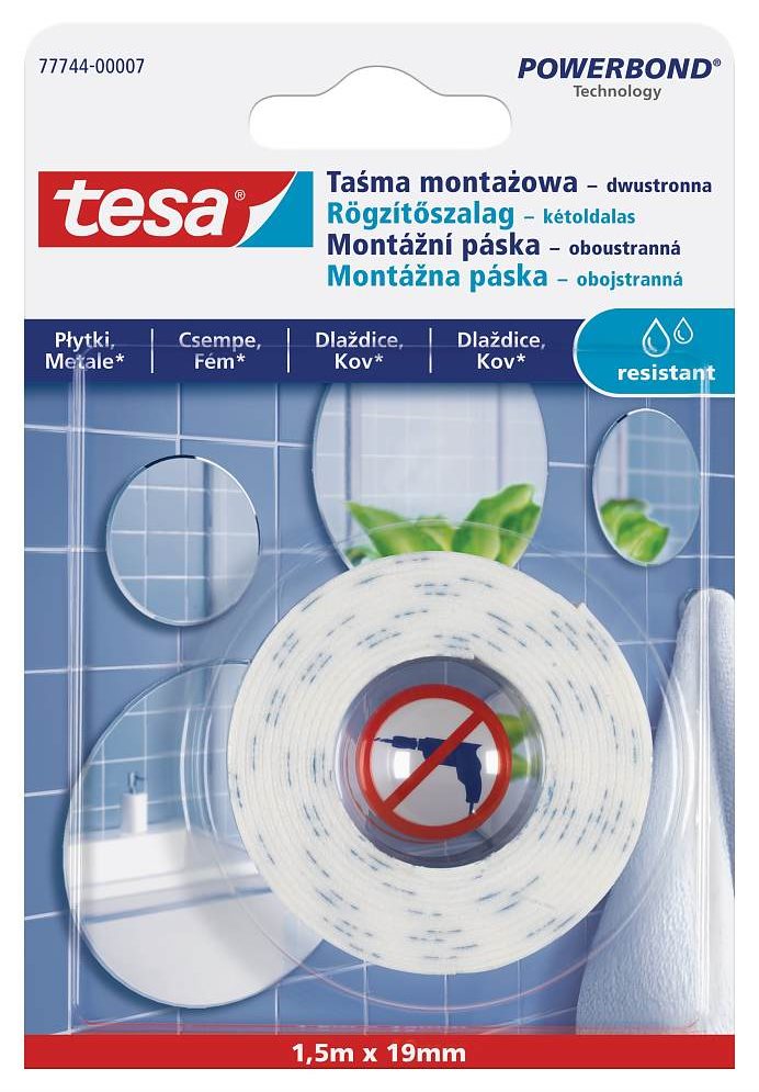 Tesa - Montážna obojstranná páska na dlaždice a kov – zrkadlová...