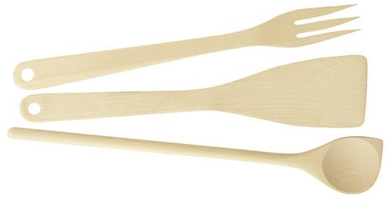 TESCOMA WOODY 637418.00 3-teiliges Küchenutensilien-Set - Löffel,...
