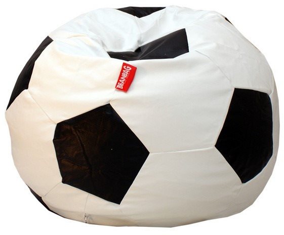 Sedací vak futbalová lopta 90 cm, biela / čierna Sedací vak