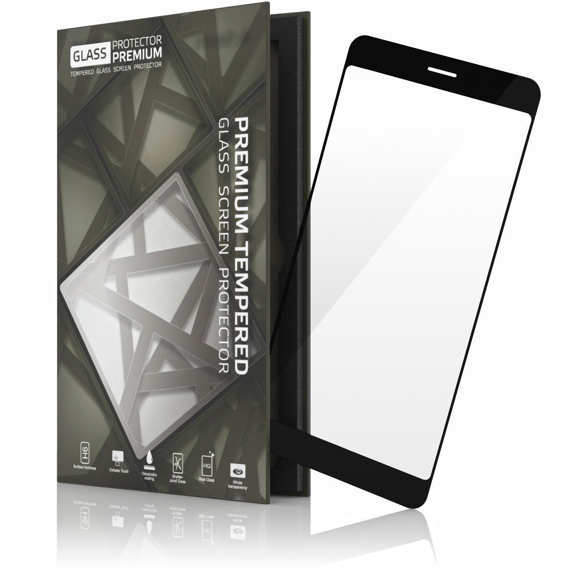 Tempered Glass Protector Frame for Google Pixel 2 Black Glass...
