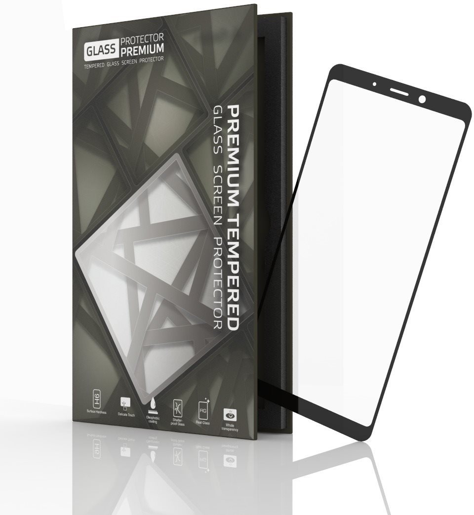 Tempered Glass Protector for Samsung Galaxy A9, Black Glass Screen...