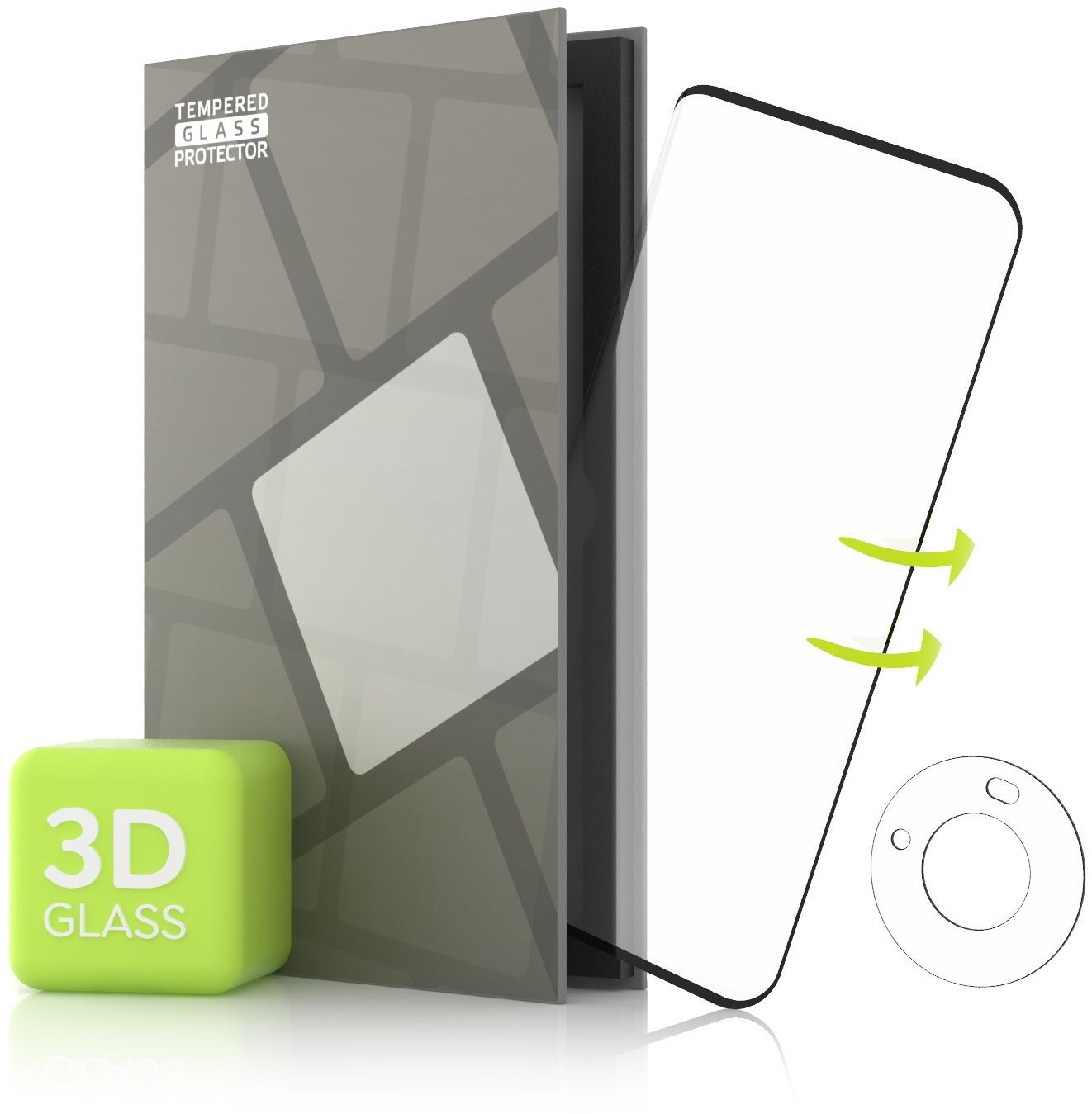 Tempered Glass Protector for Huawei Mate 40 Pro - 3D GLASS, Black +...