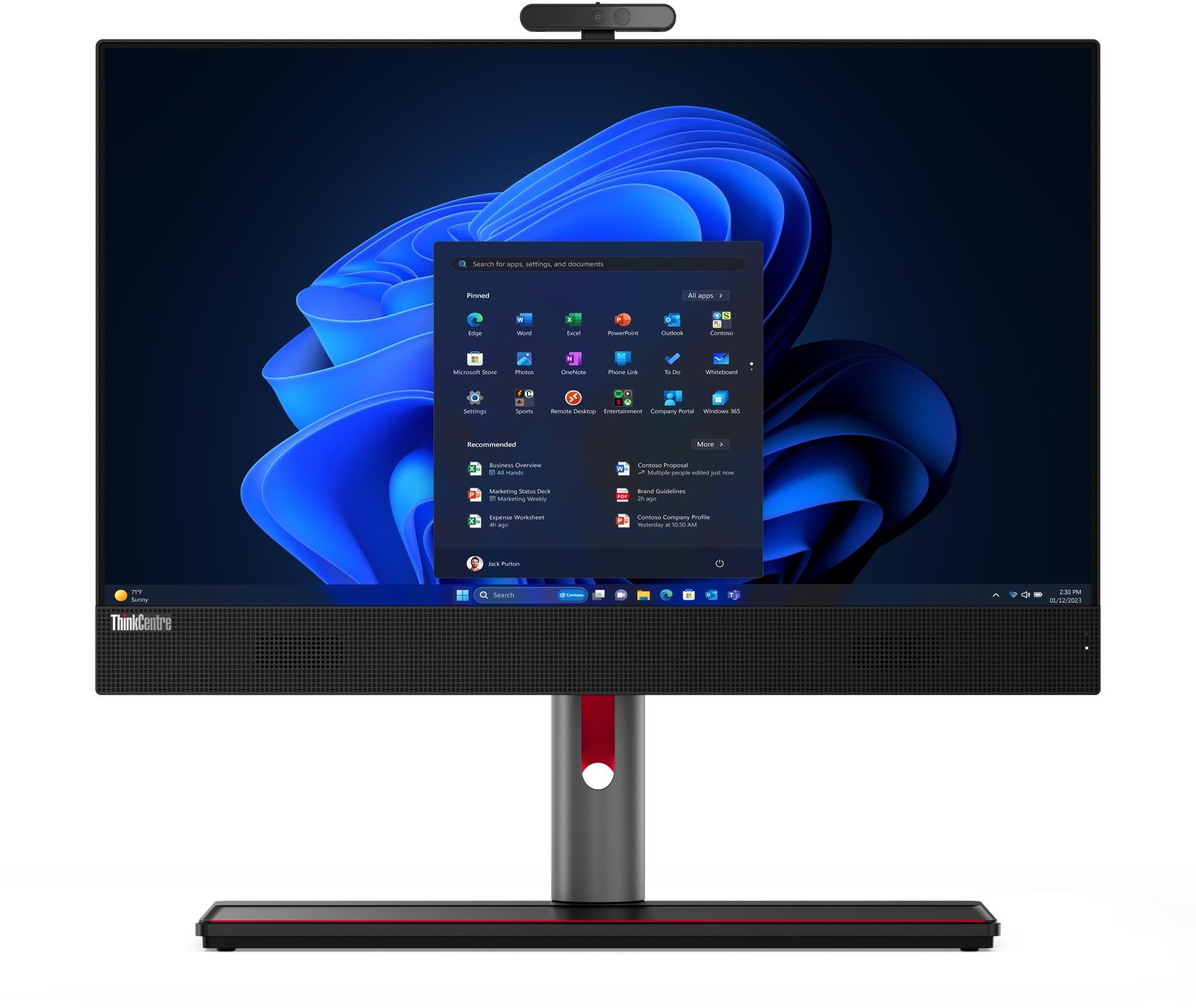 Lenovo ThinkCentre M90a Gen 5 Black Touch All In One PC