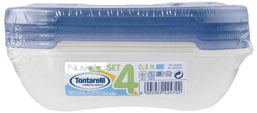 Tontarelli Nuvola 0,5 l-es Ételtároló készlet 4 db kék Ételtároló...