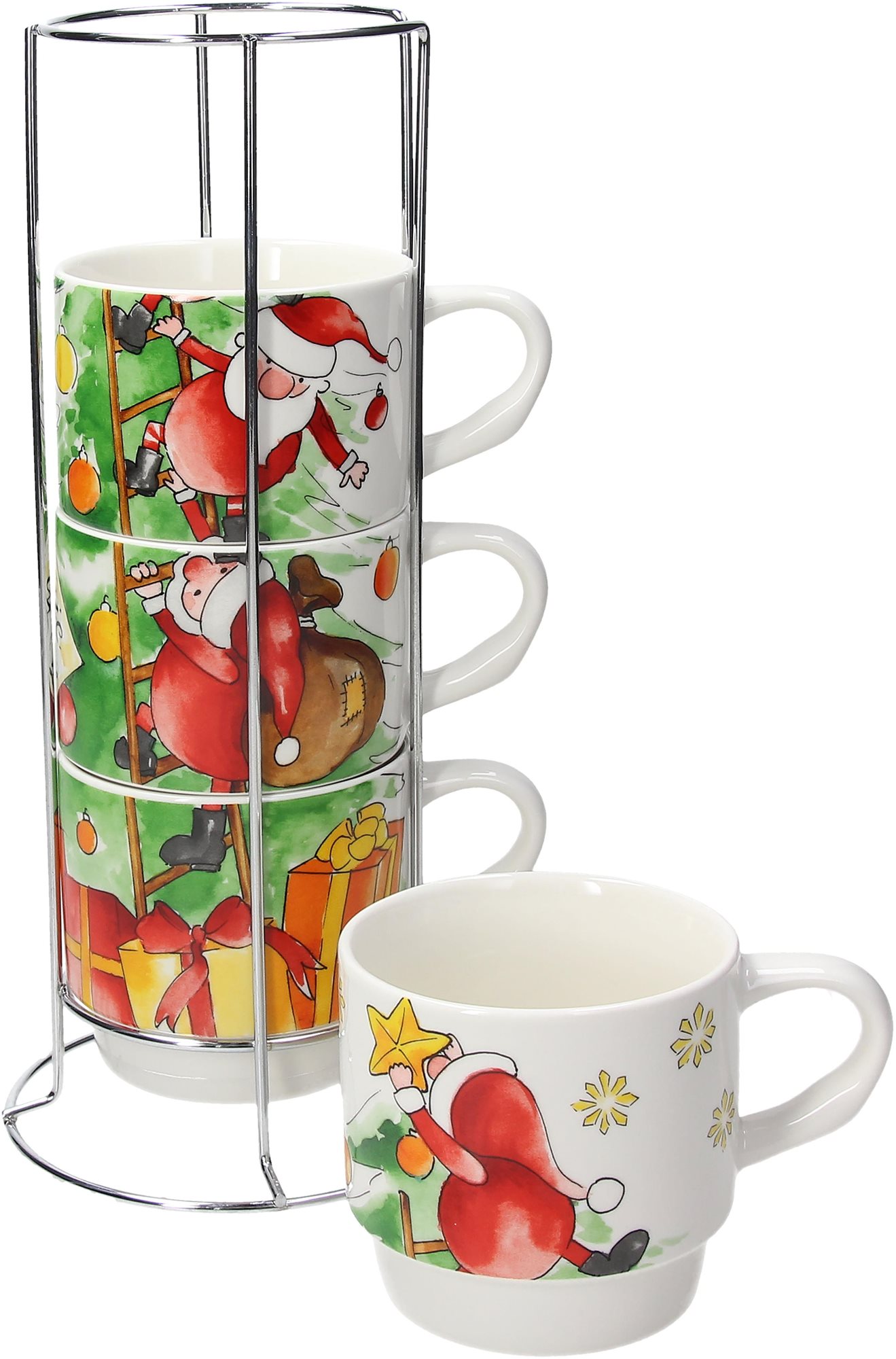 Tognana NATALE SANTA CLIMB bögre készlet, 320 ml, 4 db Bögre