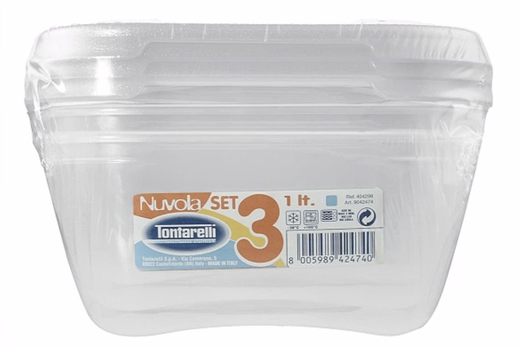 Tontarelli Nuvola, 3 × 1 l, fehér Tárolóedény
