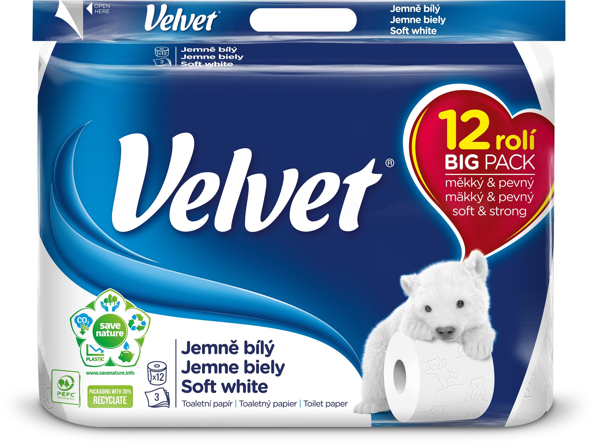 VELVET Delicately White (12 ks) Toaletný papier