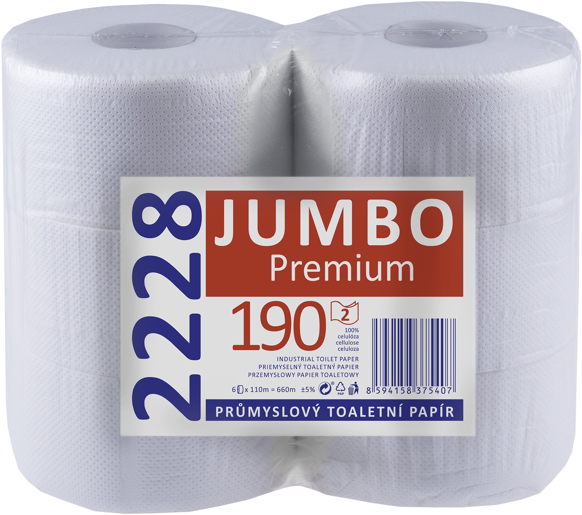 LINTEO JUMBO Premium 190 (110 m), 6 ks Toaletný papier