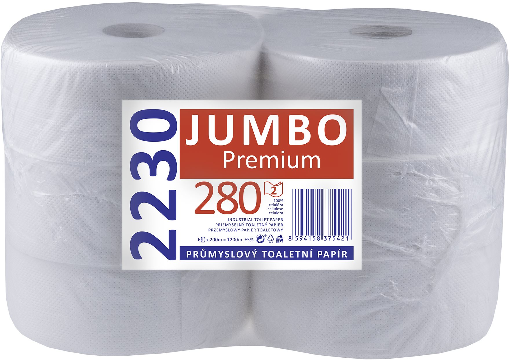 LINTEO JUMBO Premium 280 (200 m), 6 ks Toaletný papier