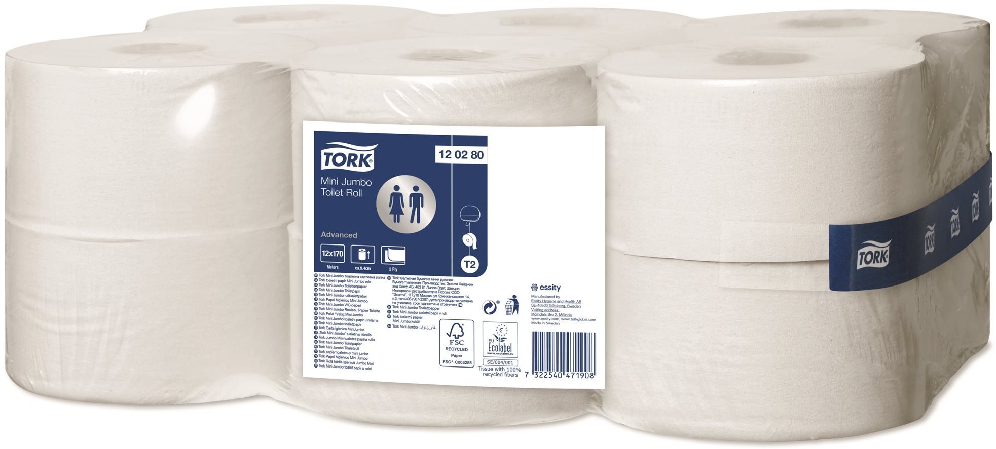 TORK Advanced Mini Jumbo T2 12 ks Toaletný papier