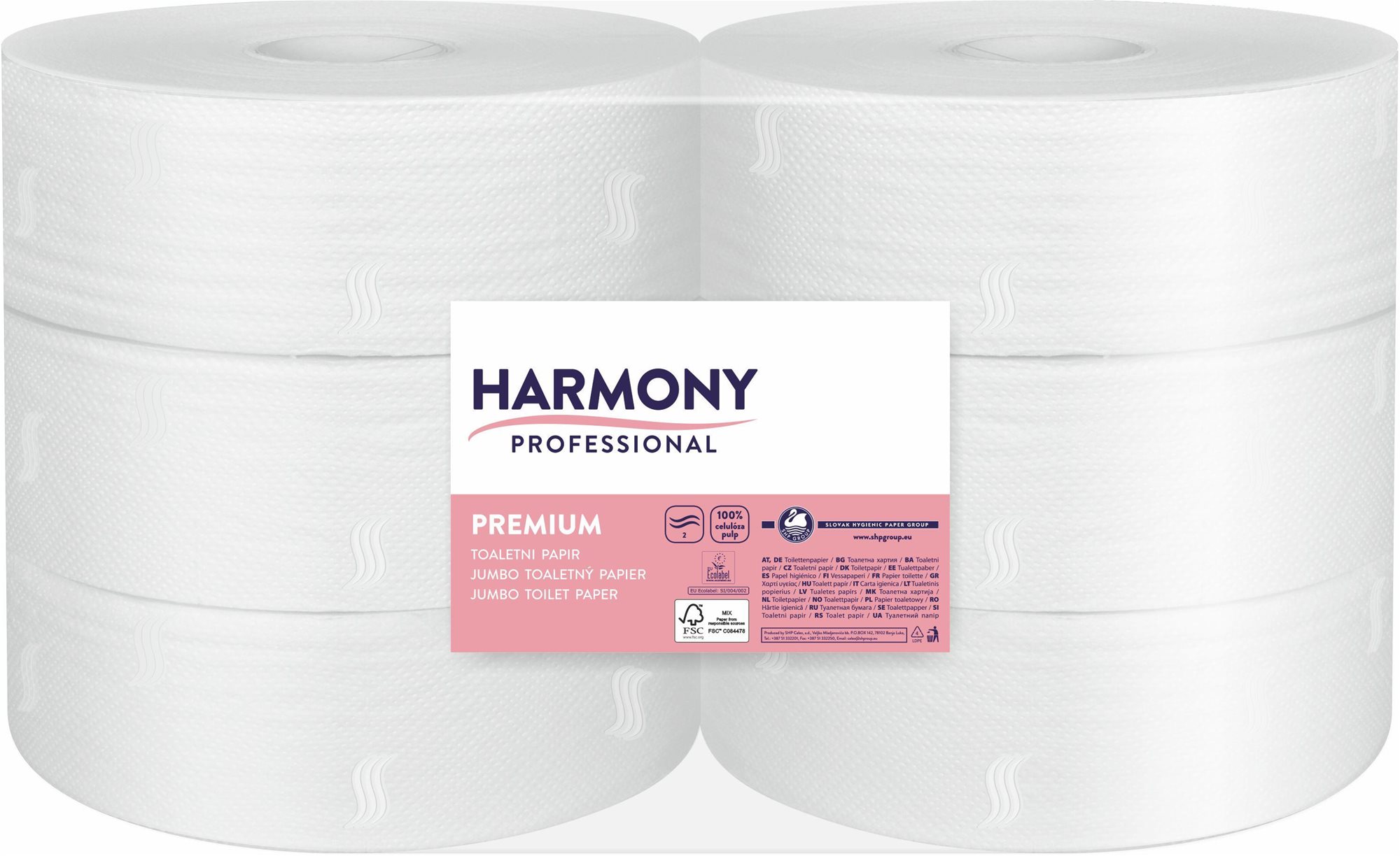 HARMONY Proffesional Premium Jumbo tekercs, 236 m, (6 db) WC papír