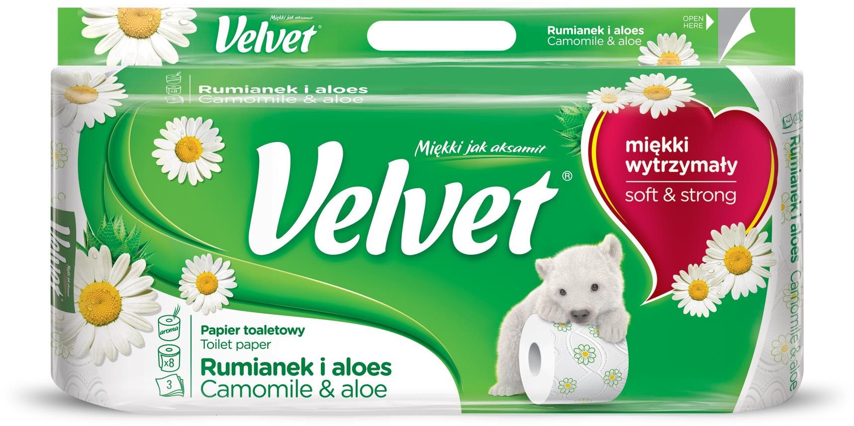 VELVET Camomile & Aloe (8 ks) Toaletný papier