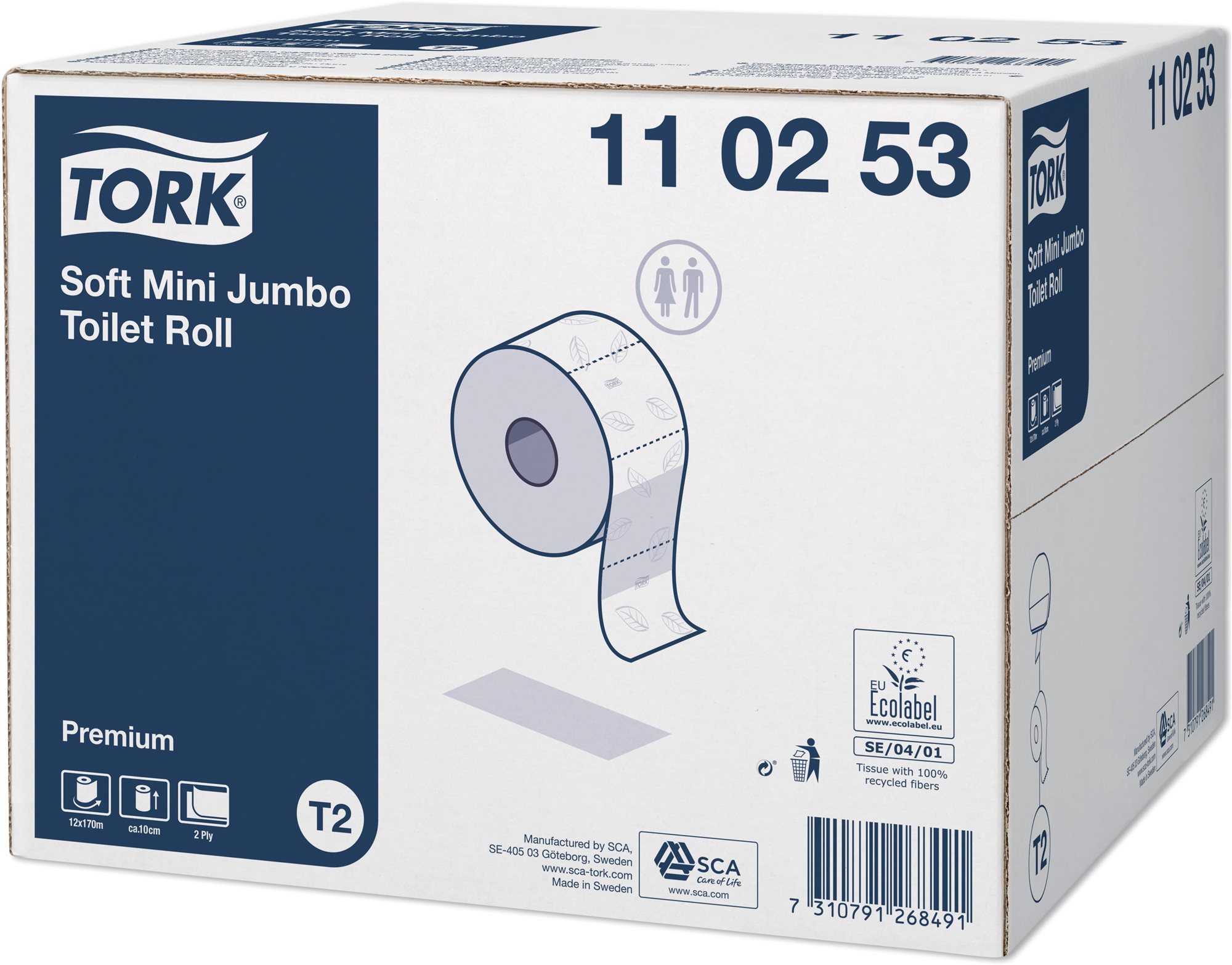 TORK Jumbo Premium, mini T2 jemný (12 ks) Toaletný papier