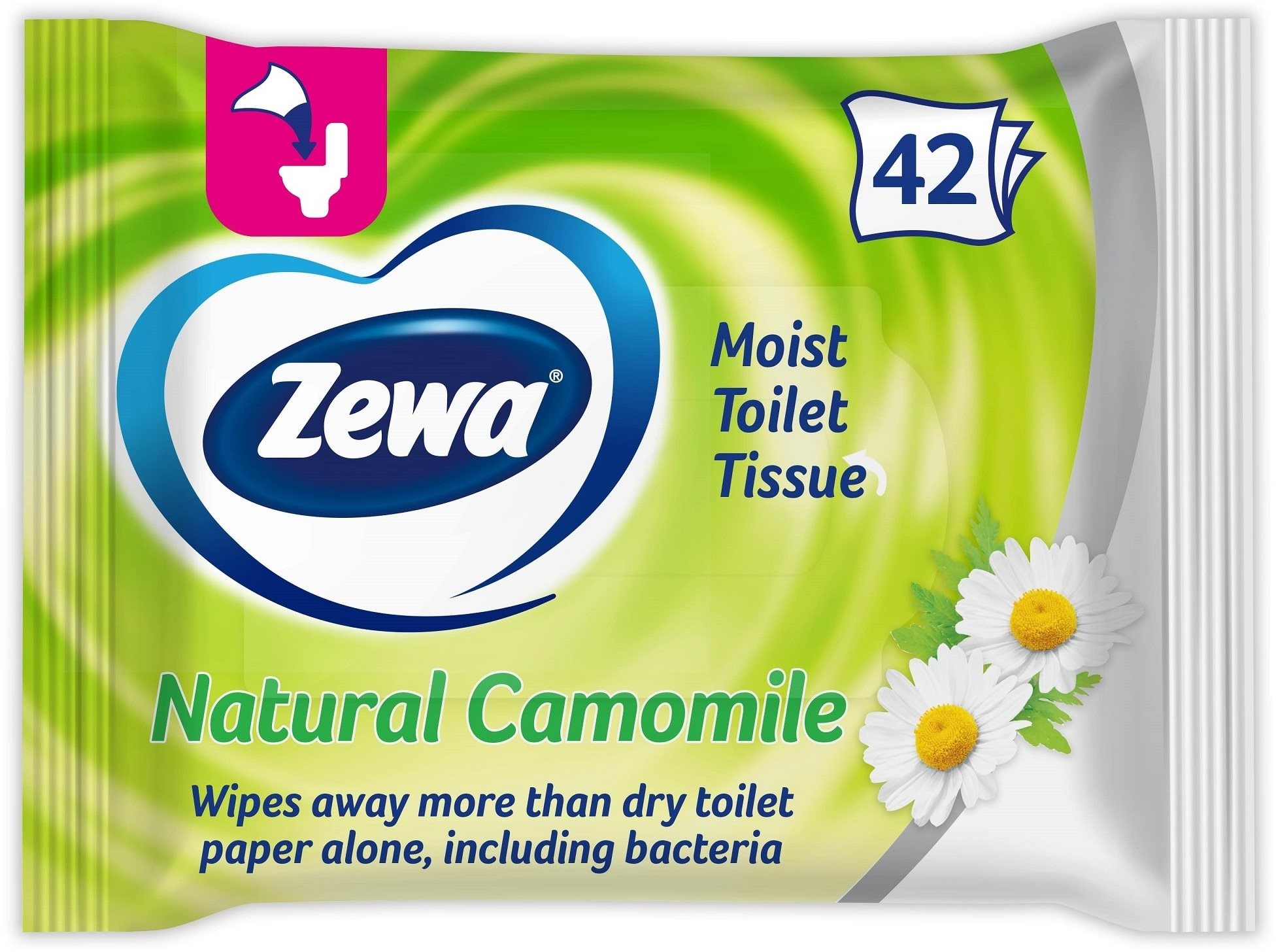 ZEWA Natural Camomile vlhčený toaletný papier (42 ks) Vlhčený...