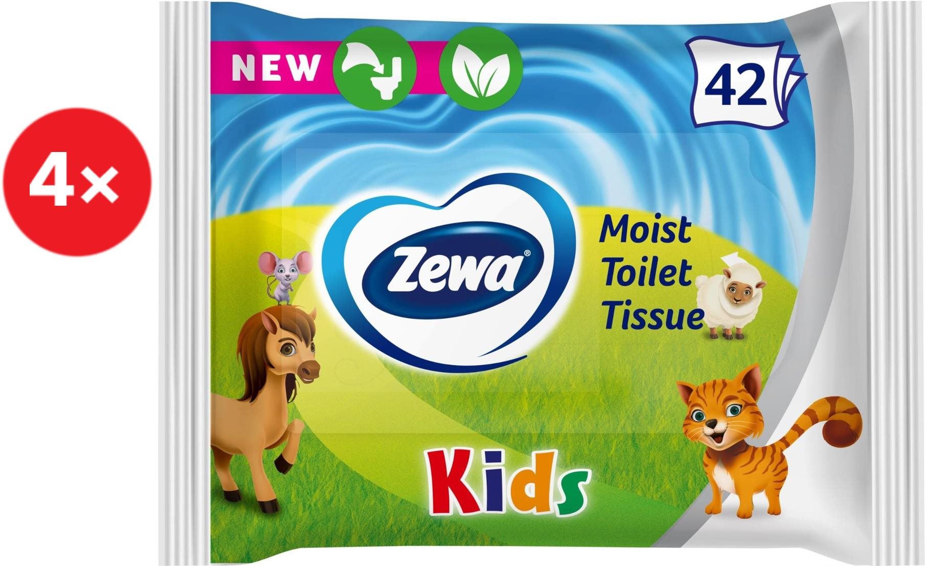ZEWA Kids Nedves toalettpapír (4× 42 db) Nedves wc papír