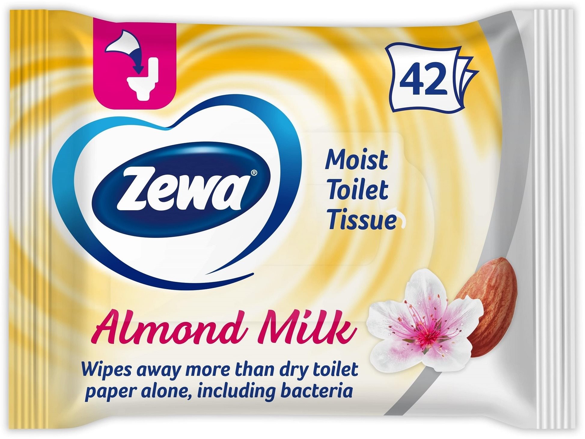 ZEWA Almond Milk vlhčený toaletný papier (42 ks) Vlhčený toaletný...
