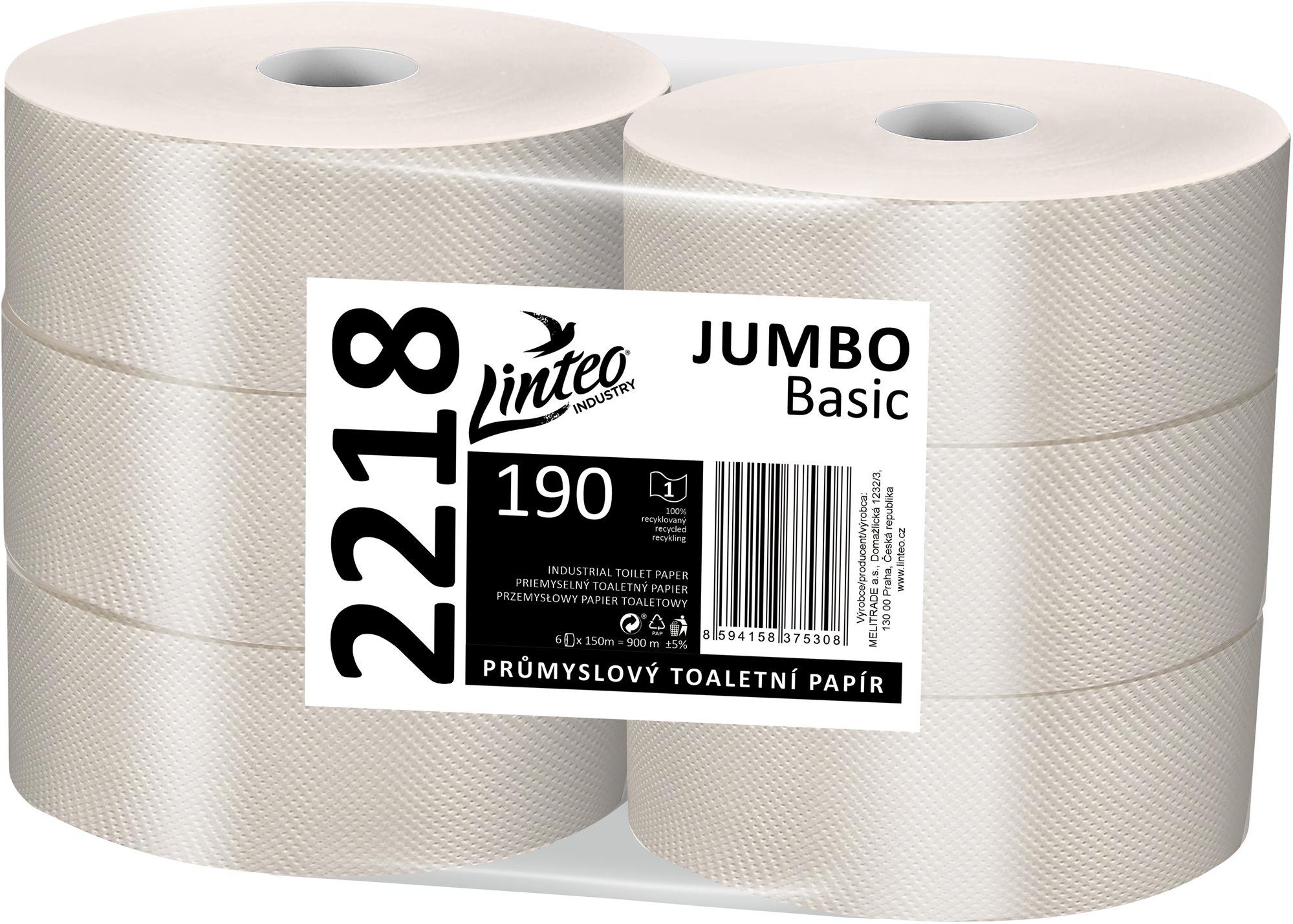 LINTEO Jumbo Basic 190 (6 ks) Toaletný papier