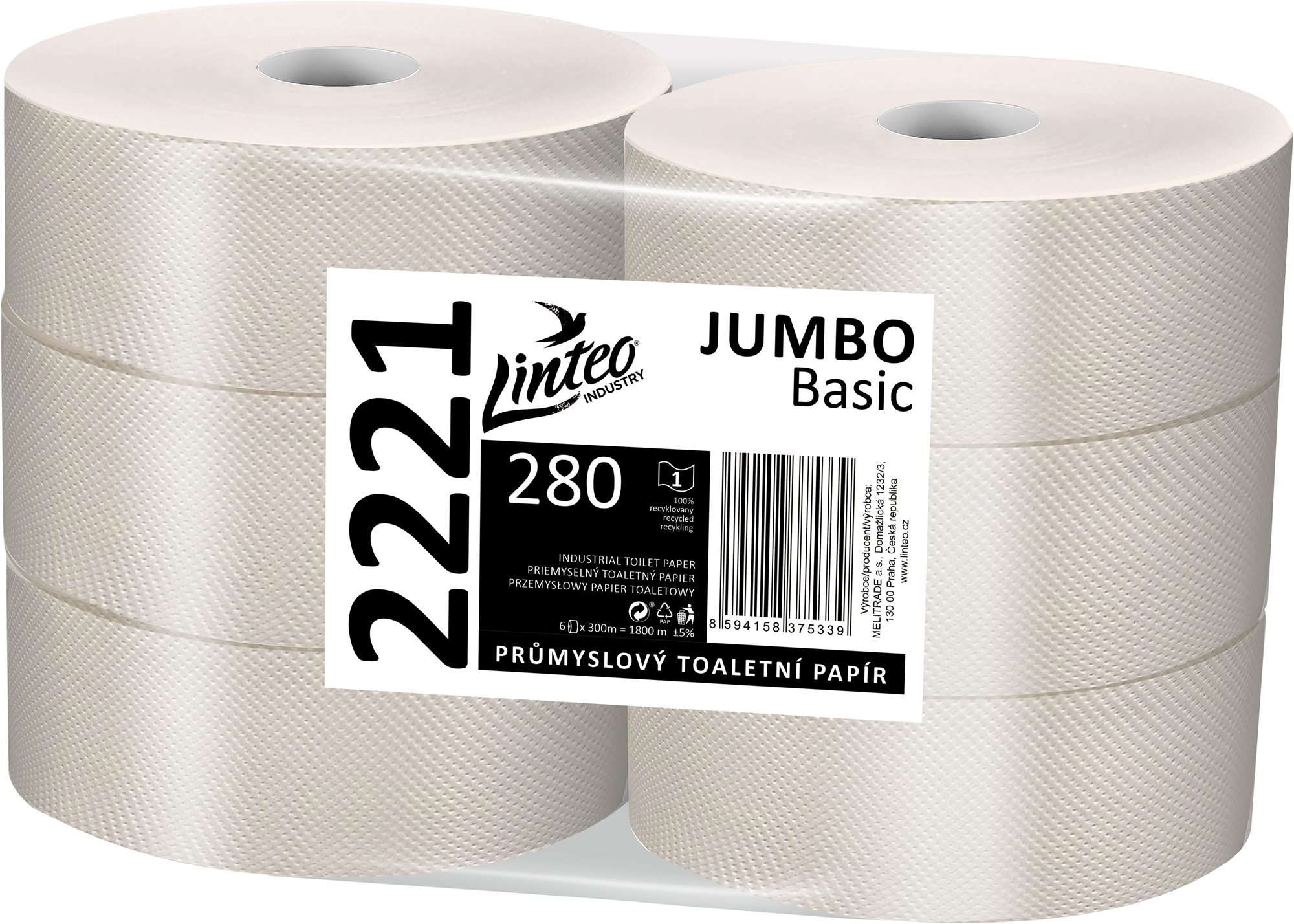 LINTEO Jumbo Basic 280 (6 ks) Toaletný papier