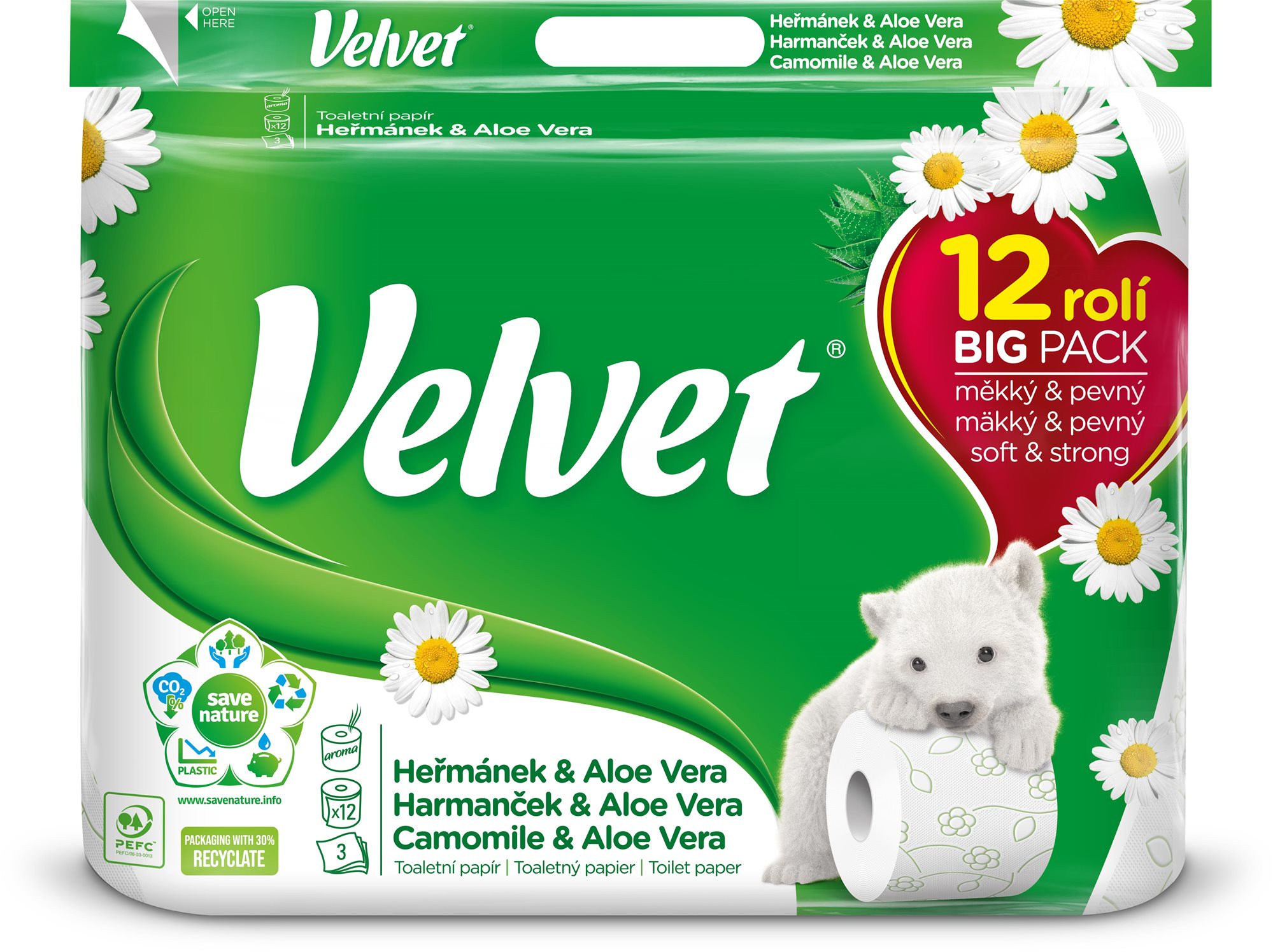 VELVET Kamilla és Aloe Vera (12 db) WC papír