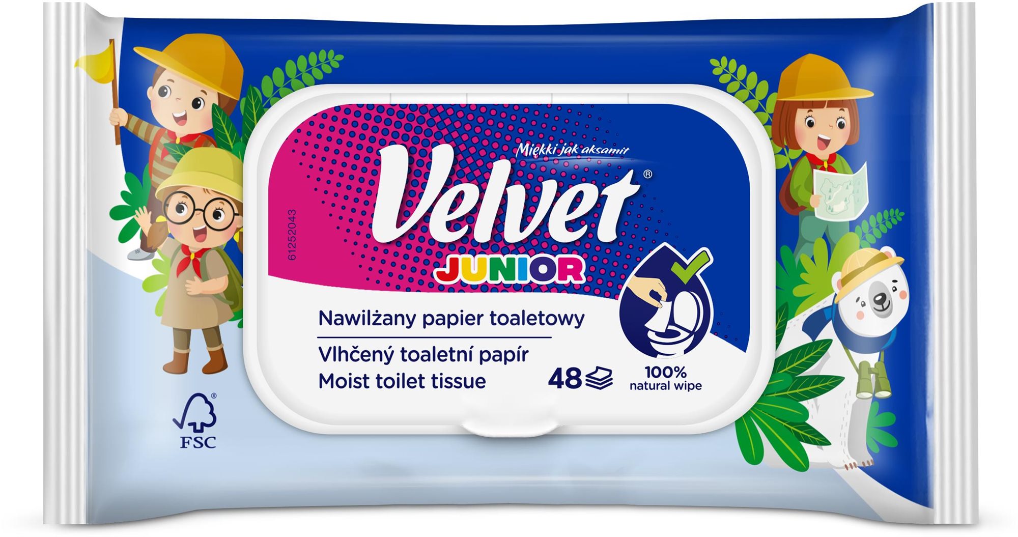 VELVET Junior (48 db) Nedves wc papír