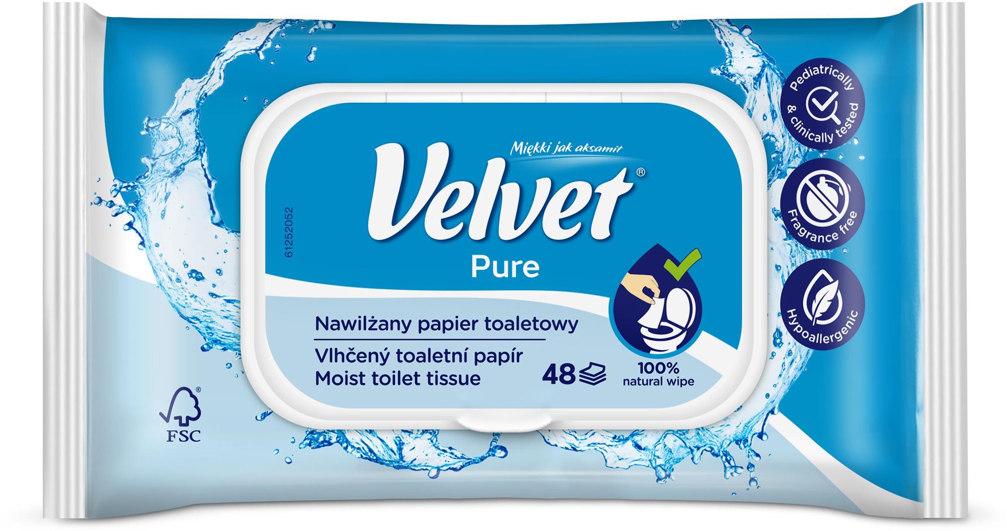 VELVET Pure (48 db) Nedves wc papír