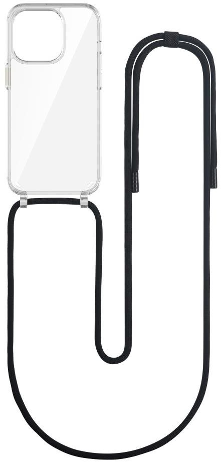 TopQ Kryt Simple iPhone 14 Pro s čiernou šnúrkou priehľadný 111402...