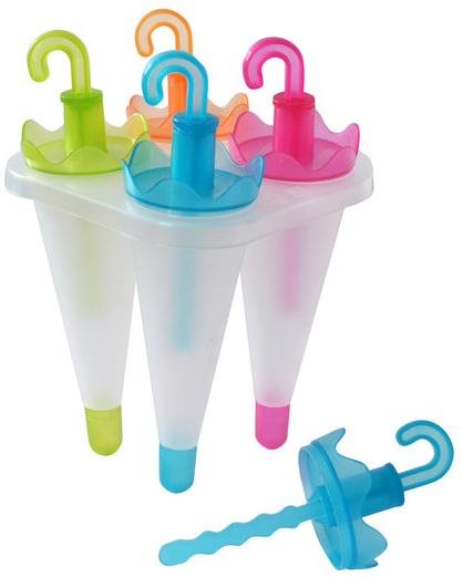 TORO Kunststoff-Eisform 4-tlg., Regenschirm Form für Eis am Stiel