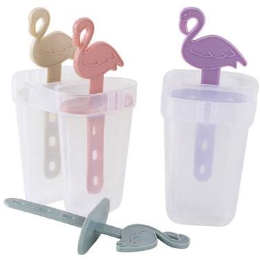 TORO Eisform für 4 Stück, 14,7 × 5,5 × 13 cm, Flamingo Form für Eis...