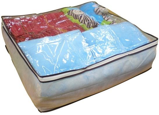 TORO VAK ÚLOŽNÝ NA PERINY 65 × 55 × 20 CM NETKANÁ TEXTÍLIA + Úložný...