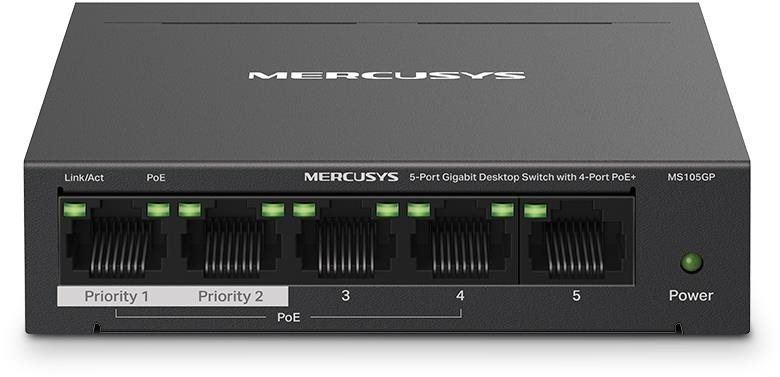 Mercusys MS105GP, 5-Port Gigabit switch, 4-Port PoE+ Switch