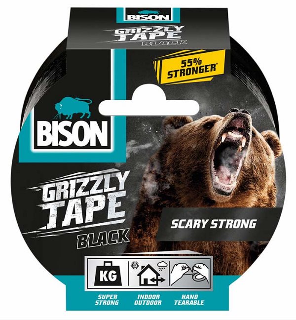 BISON GRIZZLY TAPE 10 m čierna Lepiaca páska