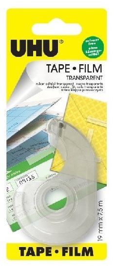 UHU Tape 7,5 m x 19 mm - odvíječ - čirá lepicí páska Lepicí páska