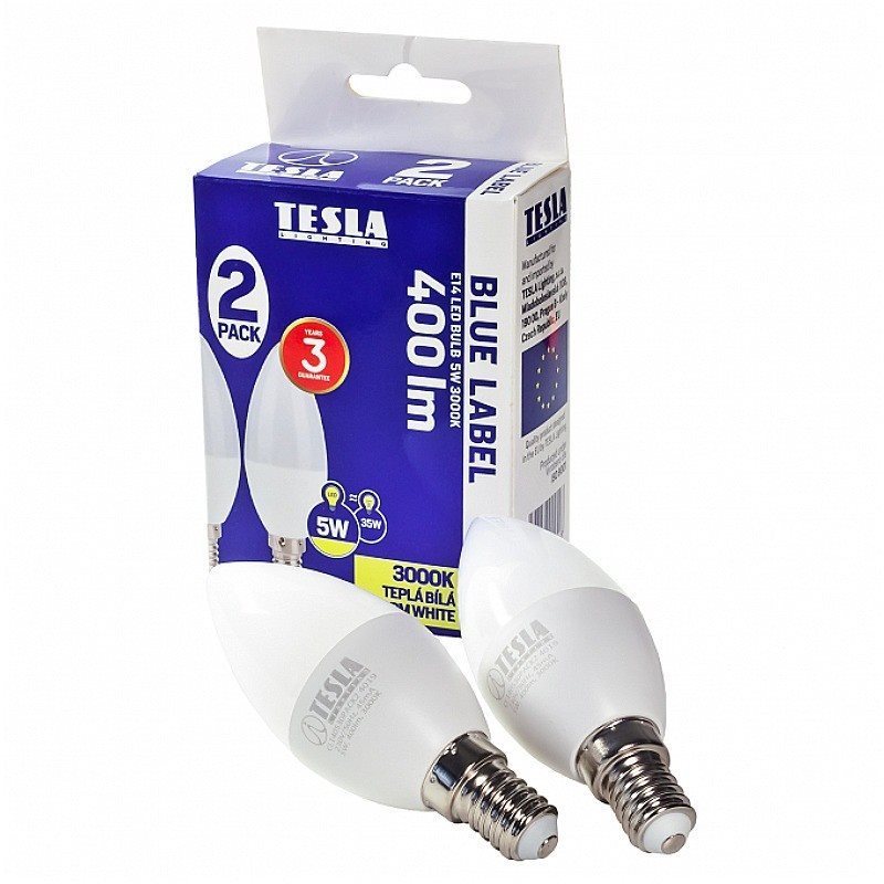TESLA LED 5W E14 3000K 2 pcs Ampoule LED