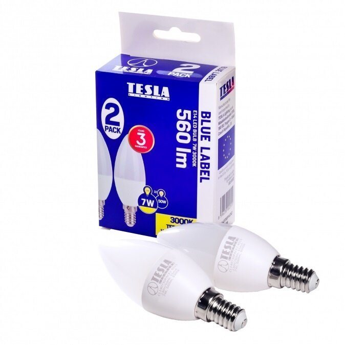 TESLA LED 7W E14 3000K 2 pcs Ampoule LED