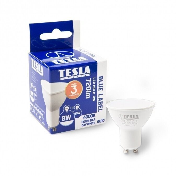 TESLA LED 8W GU10, blanc lumiere du jour Ampoule LED