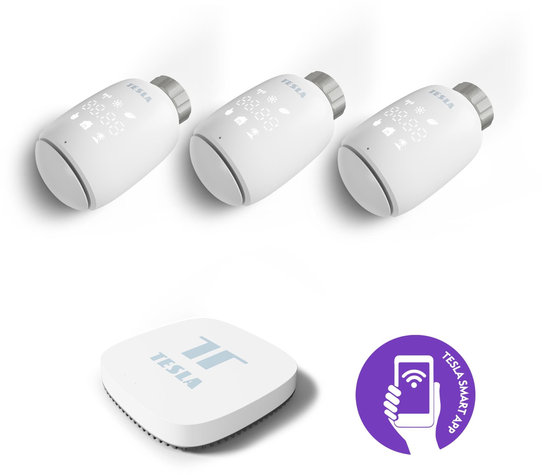 Tesla Smart Bundle TV500 (3x Valve + Hub) Heizkörperthermostat