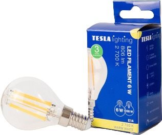Tesla - LED izzó miniglobe FILAMENT RETRO E14, 6 W, 230 V, 806 lm,...