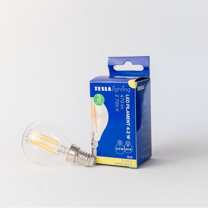 Tesla - LED Birne FILAMENT RETRO miniglobe - E14 - 4,2 Watt - 230...