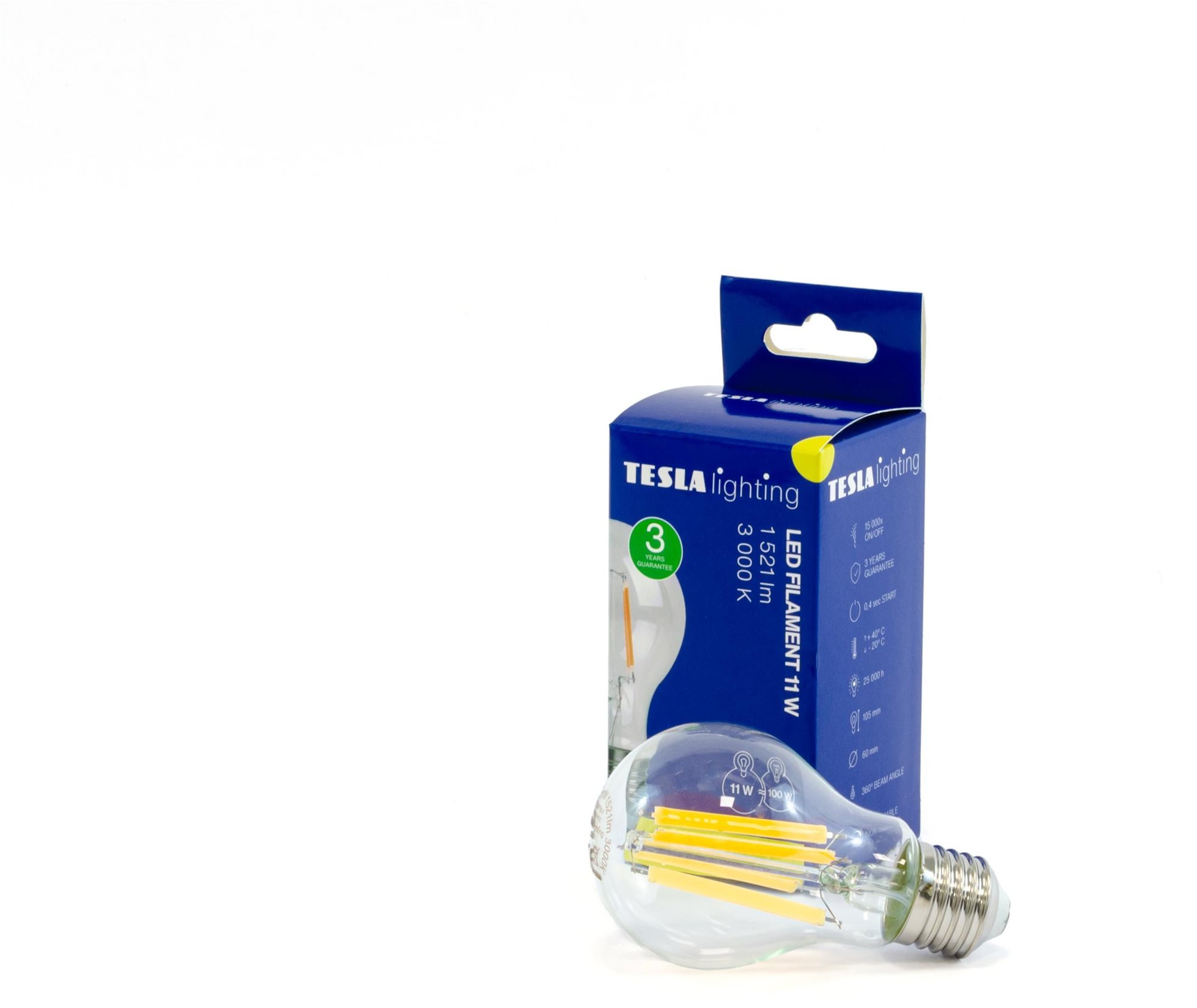 Tesla - LED-Glühbirne FILAMENT RETRO, E27, 11W, 230V, 1521lm, 25...