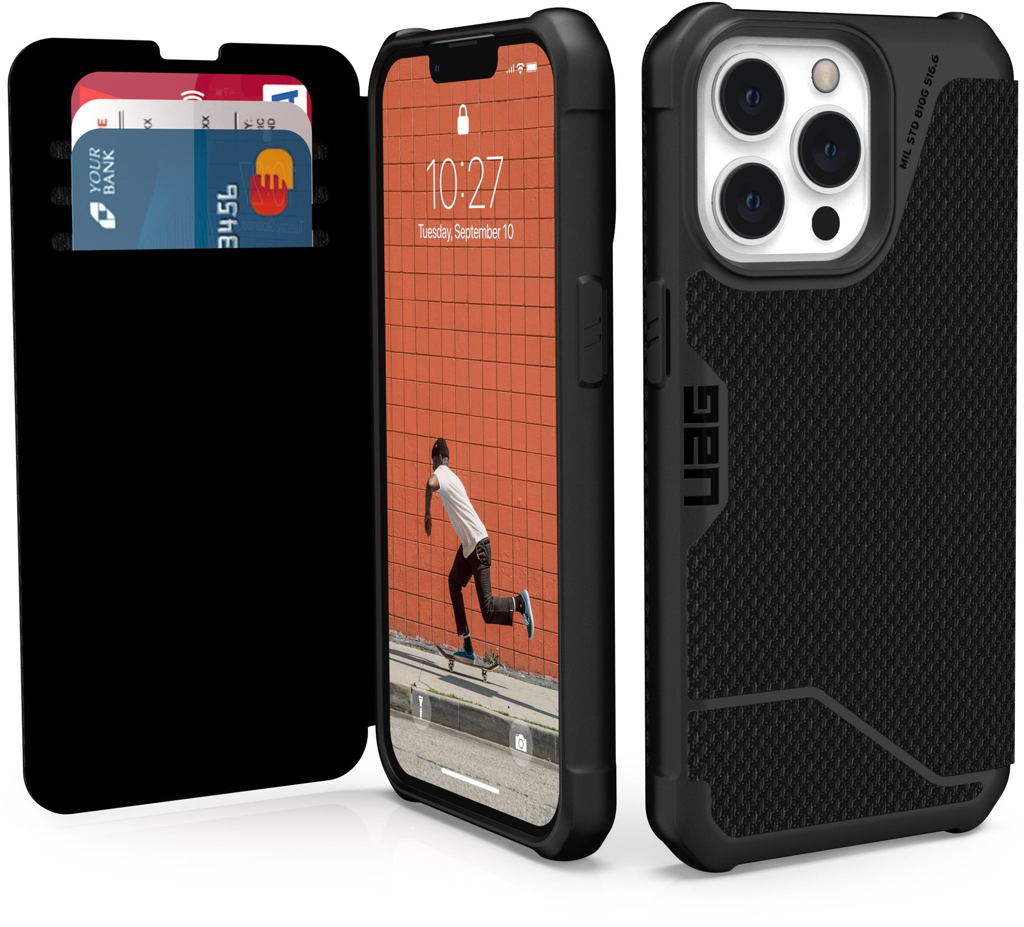 UAG Metropolis Kevlar Noir iPhone 13 Coque de téléphone portable
