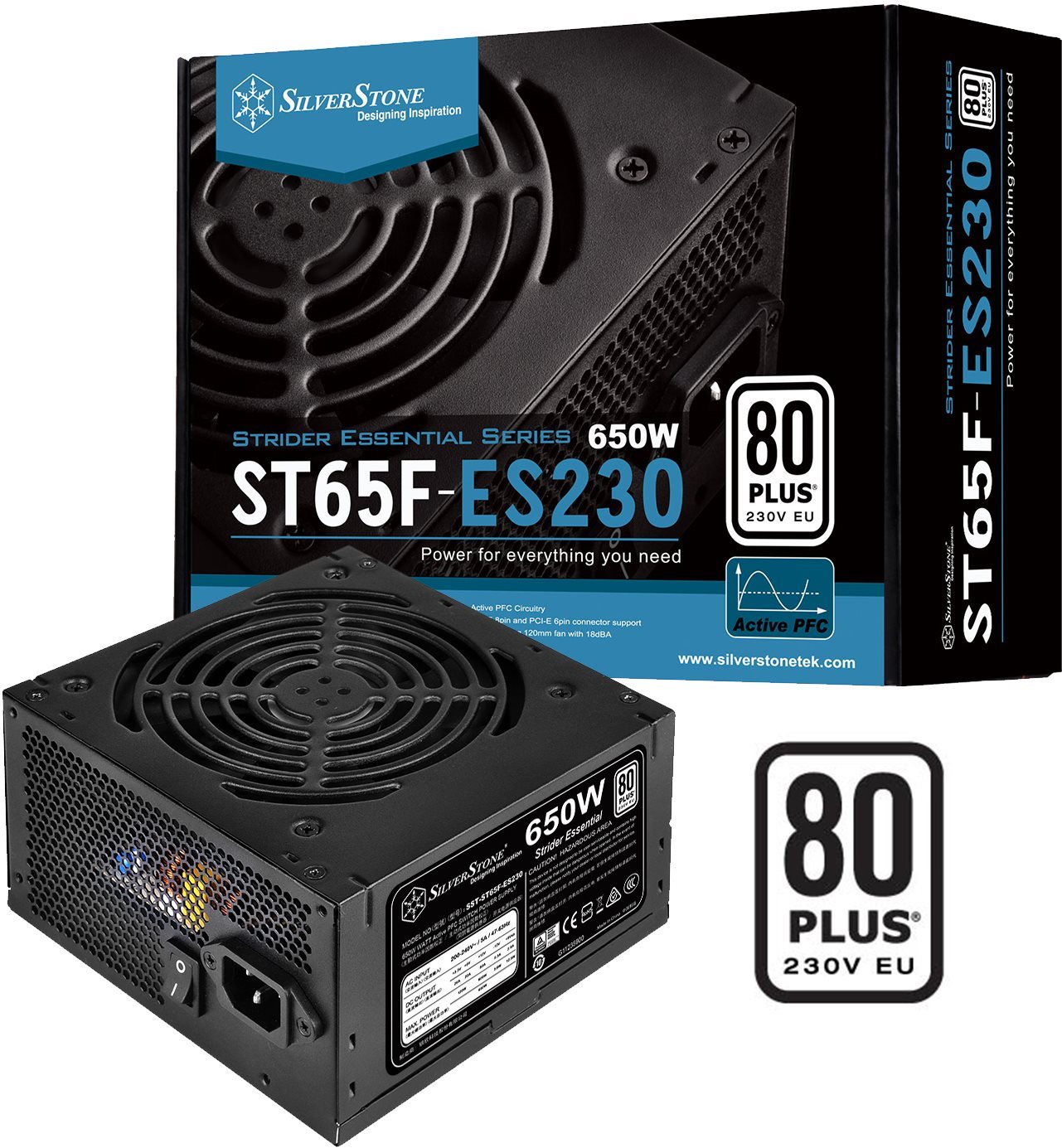SilverStone Strider Essential 80Plus ST65F-ES230 650W PC Power Supply