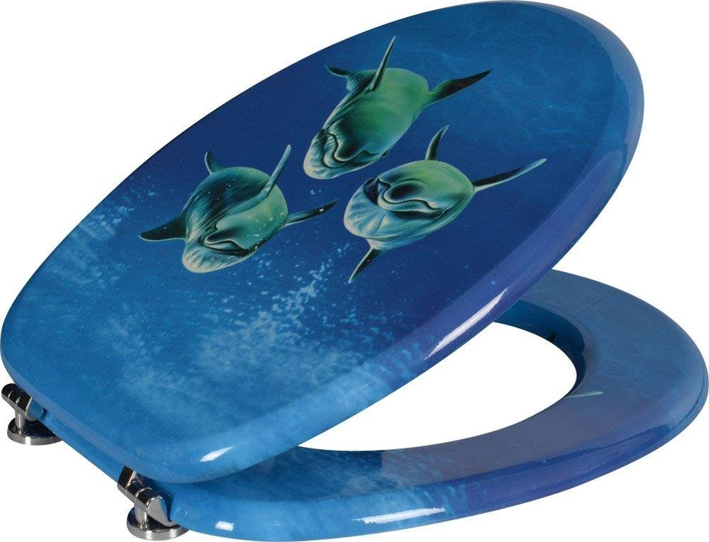 AQUALINE FUNNY WC sedadlo s potlačou delfíny MDF HY-S115 WC doska